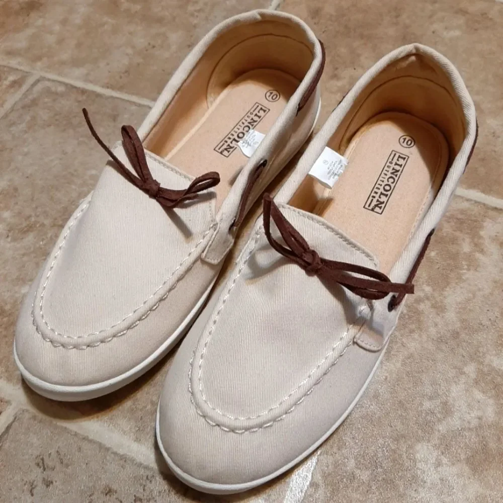 Lincoln Outfitters White Flats Sneaker Men Size 10 Casual Travel